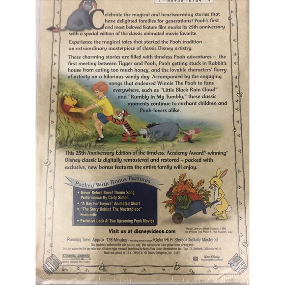 The Many Adventures of Winnie the Pooh VHS 25th Anniversary Brand New Seal 2002 - Picture 6 of 7